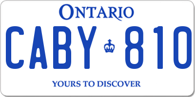 ON license plate CABY810