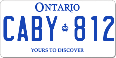 ON license plate CABY812