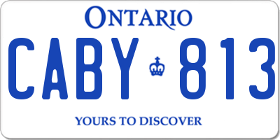 ON license plate CABY813