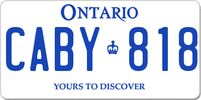 ON license plate CABY818