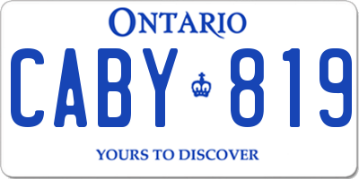 ON license plate CABY819