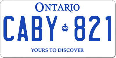 ON license plate CABY821