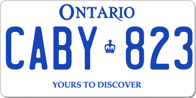 ON license plate CABY823