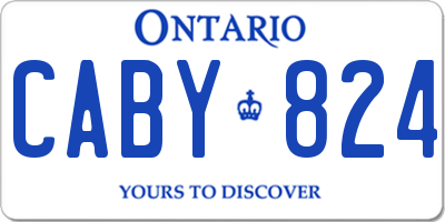 ON license plate CABY824