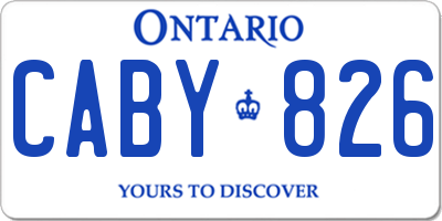 ON license plate CABY826