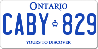 ON license plate CABY829