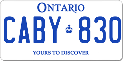 ON license plate CABY830