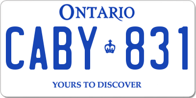 ON license plate CABY831