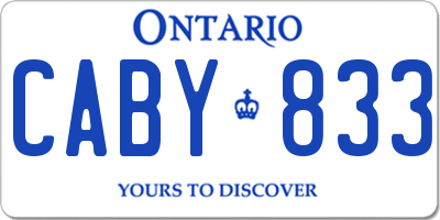 ON license plate CABY833