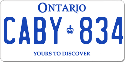 ON license plate CABY834