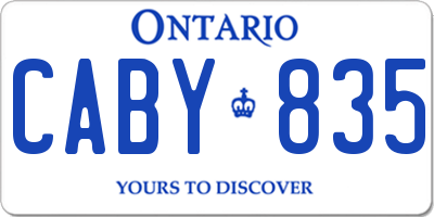 ON license plate CABY835