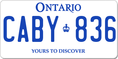 ON license plate CABY836