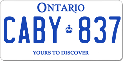 ON license plate CABY837