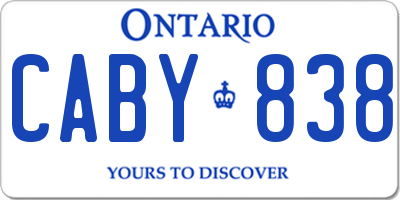 ON license plate CABY838