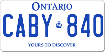 ON license plate CABY840