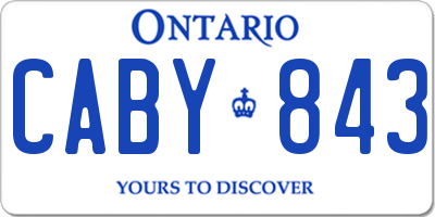 ON license plate CABY843