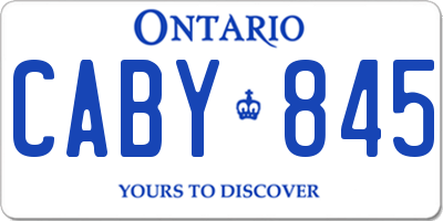 ON license plate CABY845