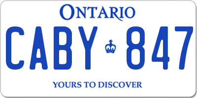 ON license plate CABY847