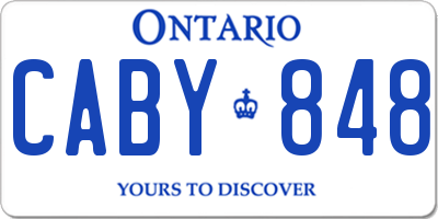 ON license plate CABY848