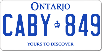 ON license plate CABY849