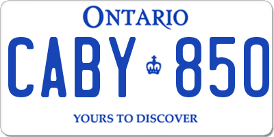 ON license plate CABY850