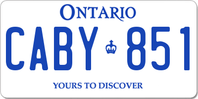 ON license plate CABY851