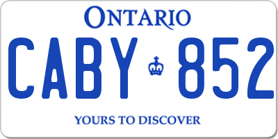 ON license plate CABY852