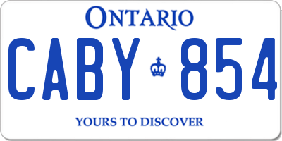 ON license plate CABY854