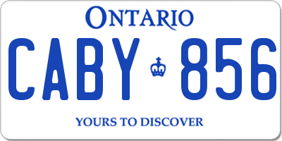 ON license plate CABY856