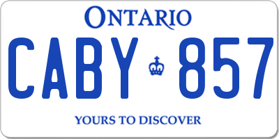 ON license plate CABY857