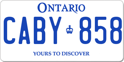 ON license plate CABY858