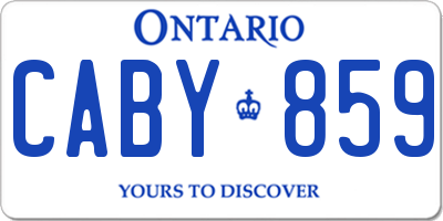 ON license plate CABY859