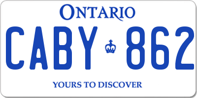 ON license plate CABY862