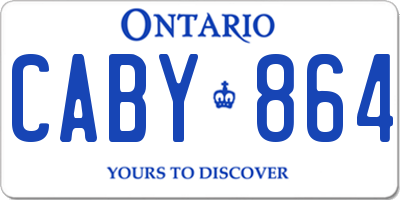 ON license plate CABY864