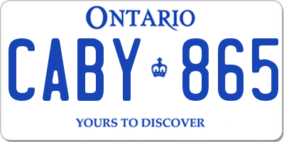 ON license plate CABY865