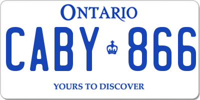 ON license plate CABY866