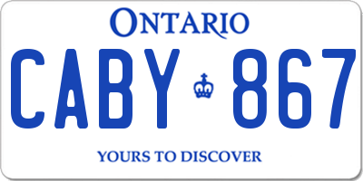 ON license plate CABY867