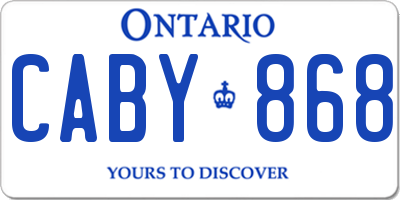 ON license plate CABY868