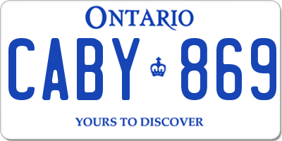 ON license plate CABY869