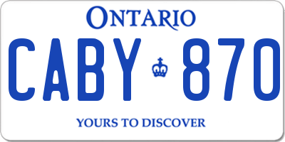 ON license plate CABY870