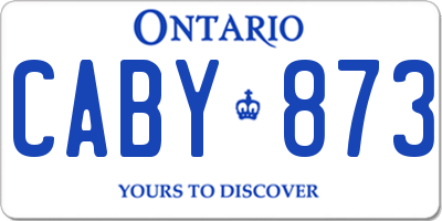 ON license plate CABY873