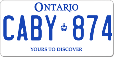 ON license plate CABY874