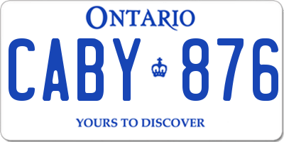 ON license plate CABY876