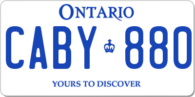 ON license plate CABY880