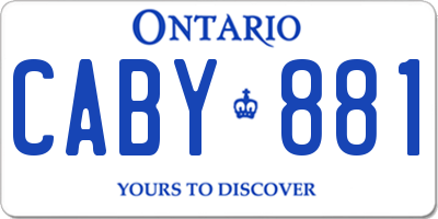 ON license plate CABY881