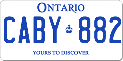 ON license plate CABY882