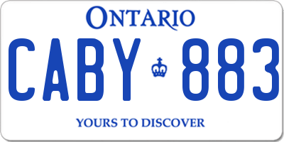 ON license plate CABY883