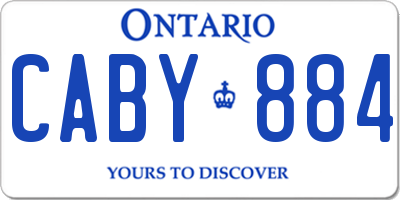 ON license plate CABY884