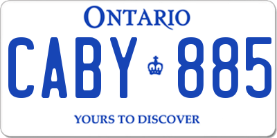 ON license plate CABY885