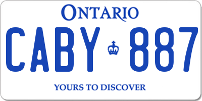 ON license plate CABY887